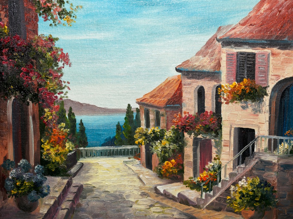 House Near the Sea jigsaw puzzle in Piece of Art puzzles on TheJigsawPuzzles.com