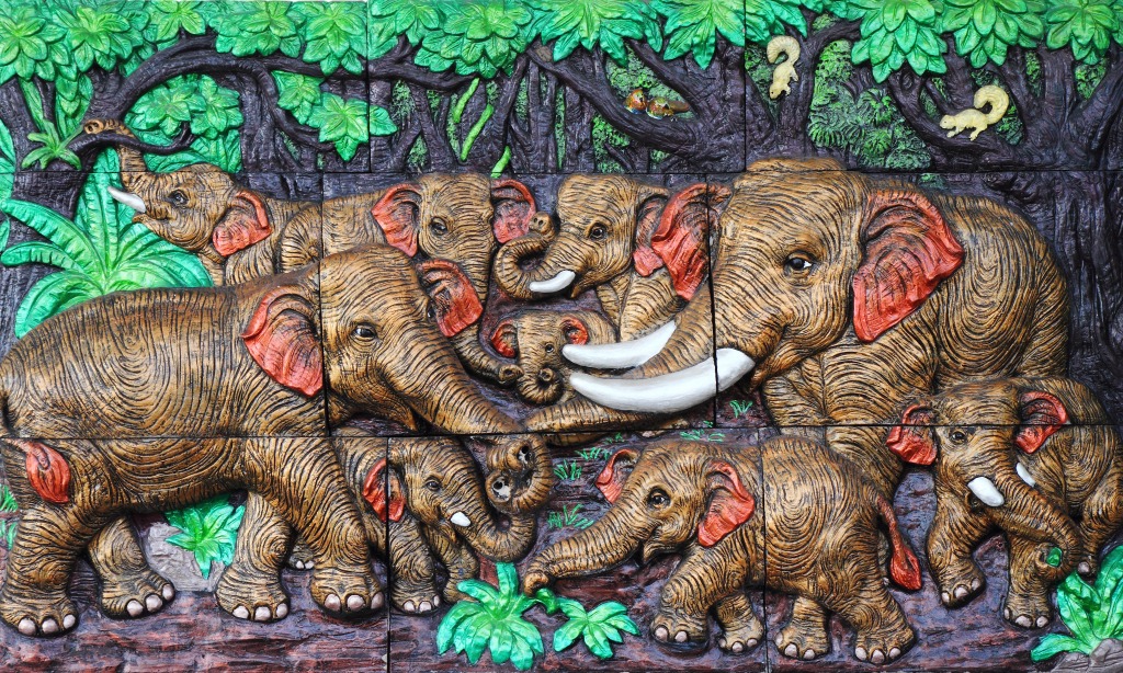 Тайские слоны jigsaw puzzle in Рукоделие puzzles on TheJigsawPuzzles.com