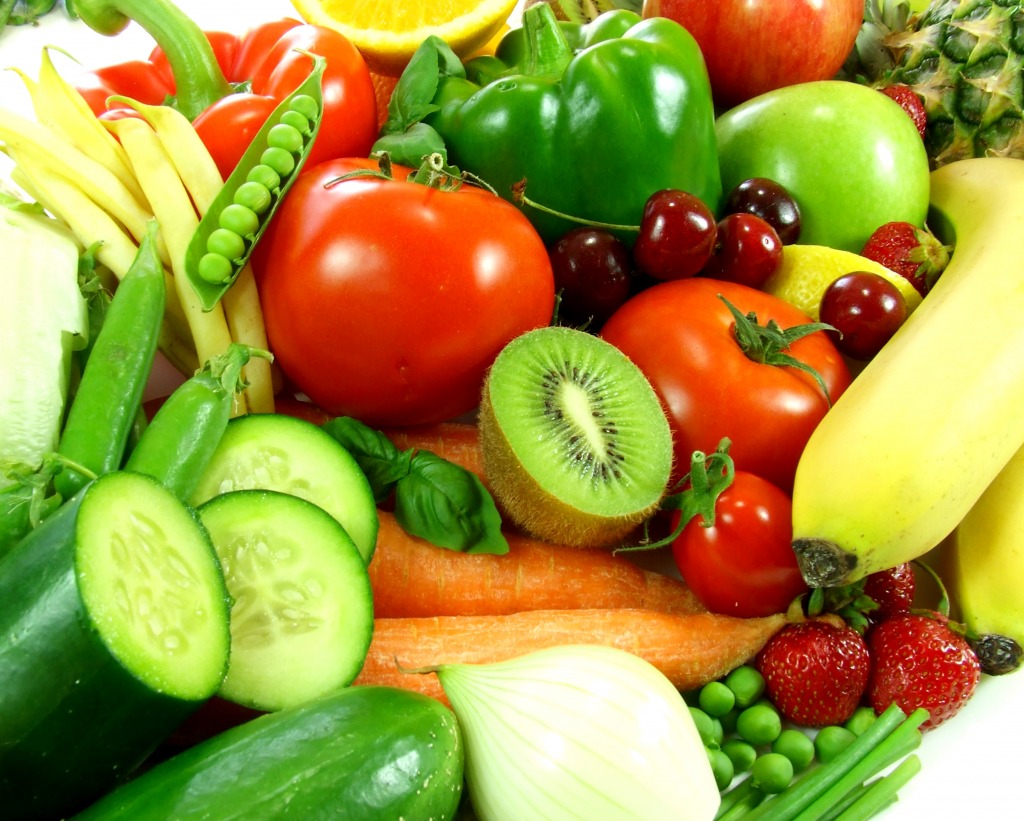 Variety of Fresh Fruit and Vegetables jigsaw puzzle in Fruits & Veggies puzzles on TheJigsawPuzzles.com