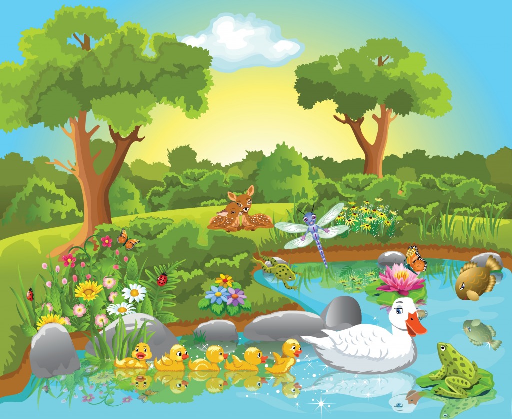 Enten am Teich jigsaw puzzle in Tiere puzzles on TheJigsawPuzzles.com