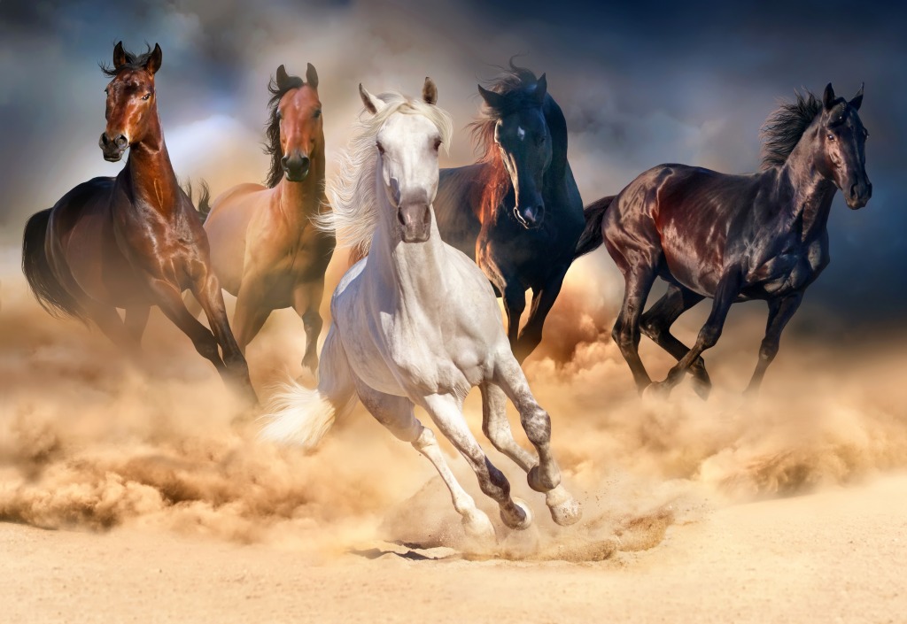 Horde de chevaux jigsaw puzzle in Animaux puzzles on TheJigsawPuzzles.com