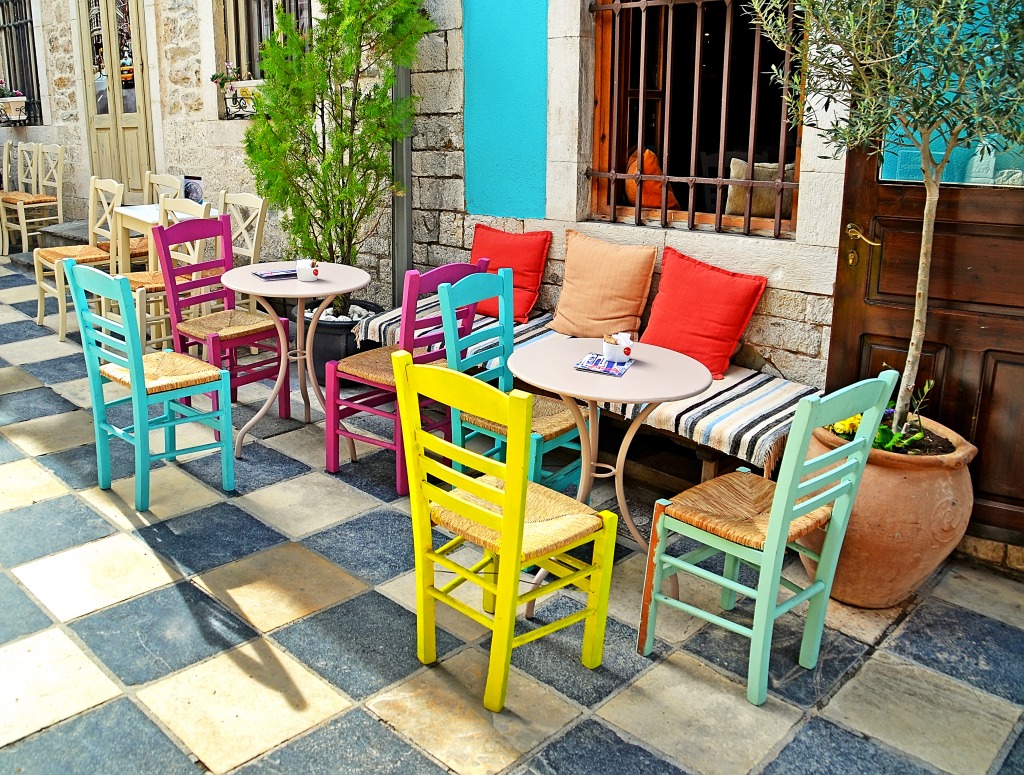 Уличные кафе в Афинах, Греция jigsaw puzzle in Еда и Напитки puzzles on TheJigsawPuzzles.com