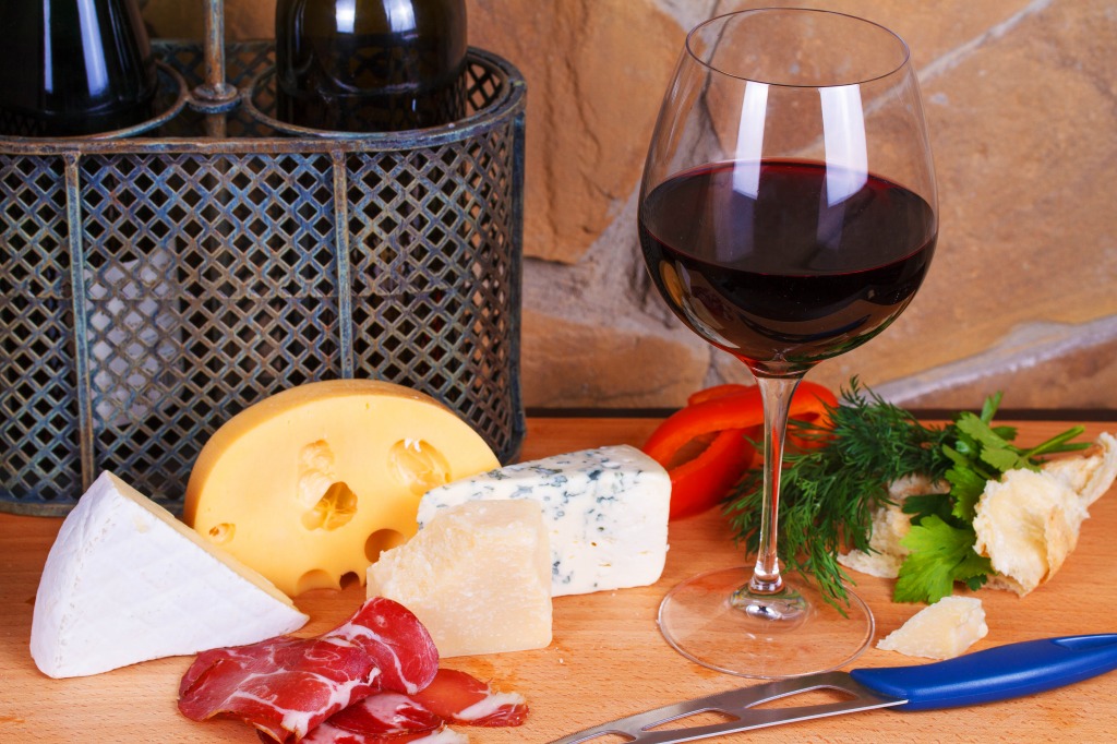 Wine and Cheese jigsaw puzzle in Food & Bakery puzzles on TheJigsawPuzzles.com