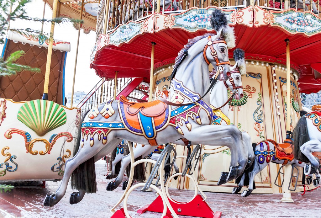 Carousel Horses jigsaw puzzle in Animals puzzles on TheJigsawPuzzles.com