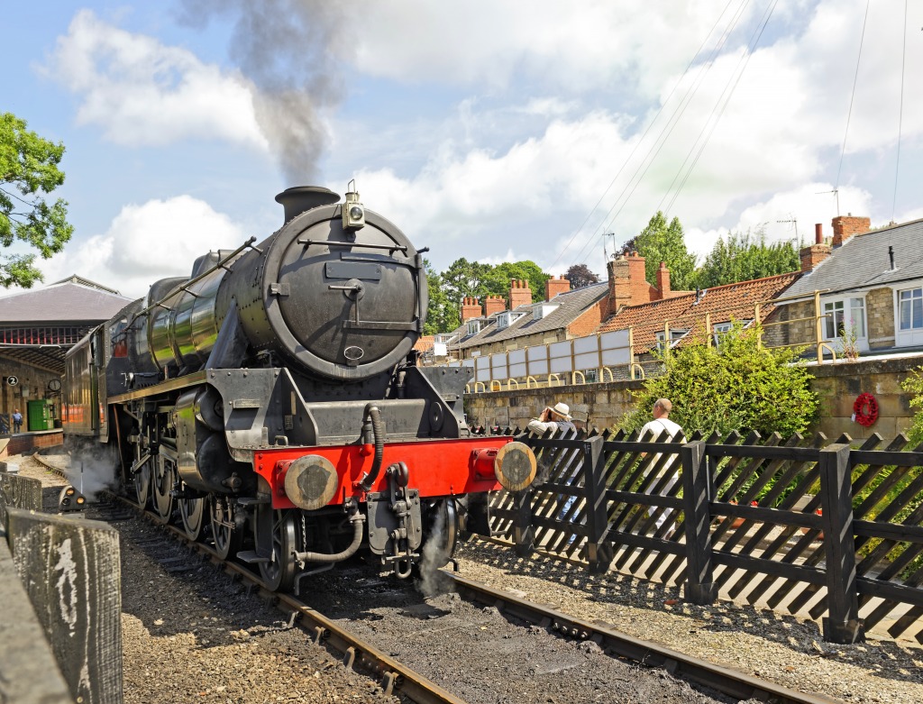 Vintage English Steam Locomotive jigsaw puzzle in Puzzle of the Day puzzles on TheJigsawPuzzles.com