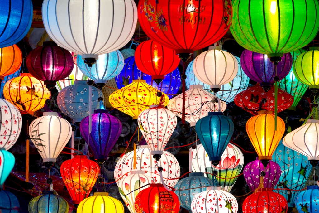 Traditional Lanterns in Hoi An, Vietnam jigsaw puzzle in Handmade puzzles on TheJigsawPuzzles.com