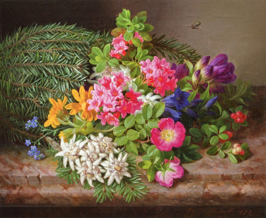 Still Life with Alpine Flowers jigsaw puzzle in Flowers puzzles on TheJigsawPuzzles.com
