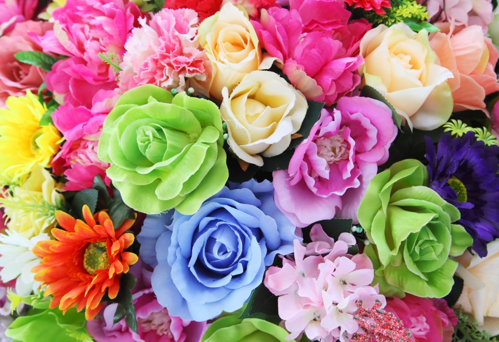Bright Artificial Flowers jigsaw puzzle in Flowers puzzles on TheJigsawPuzzles.com