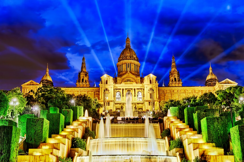 The National Palace in Barcelona, Spain jigsaw puzzle in Waterfalls puzzles on TheJigsawPuzzles.com