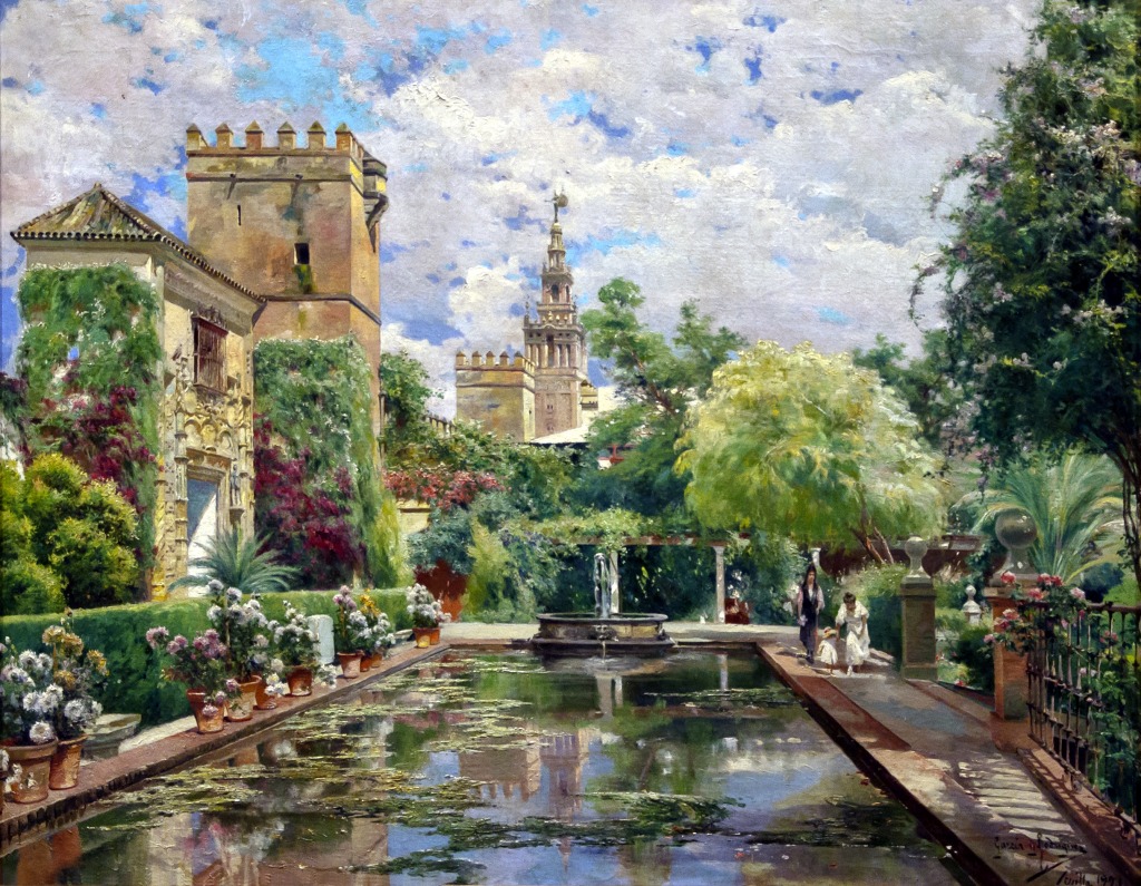 Alcázar Gardens of Seville jigsaw puzzle in Piece of Art puzzles on TheJigsawPuzzles.com