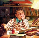 Young Boy Studying