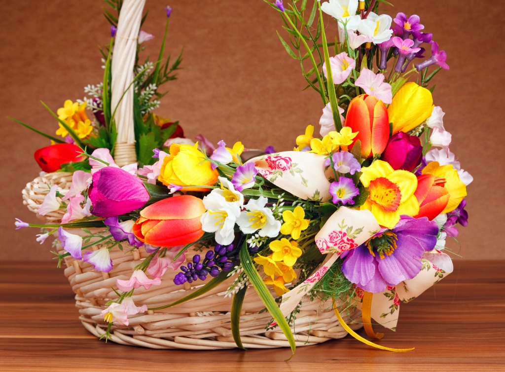 Flower Basket jigsaw puzzle in Flowers puzzles on TheJigsawPuzzles.com