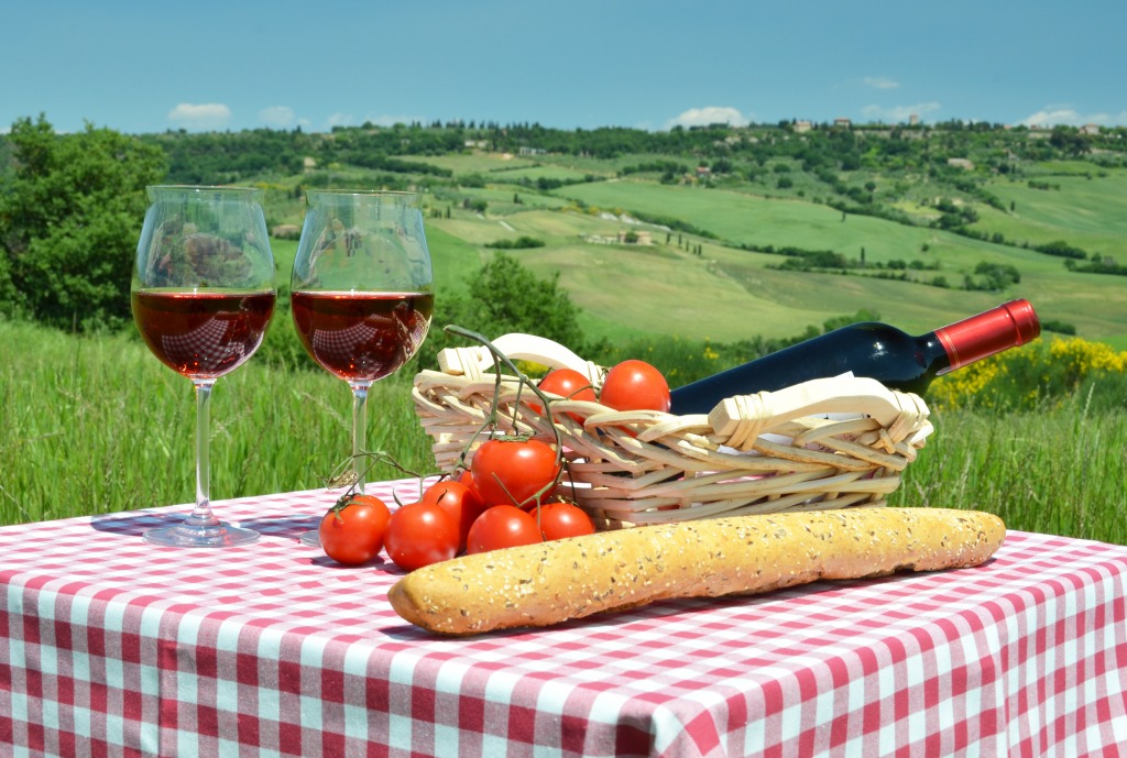 Dining in Tuscany, Italy jigsaw puzzle in Food & Bakery puzzles on TheJigsawPuzzles.com