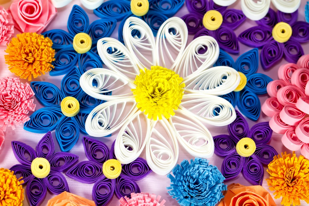 Paper Quilling Flowers jigsaw puzzle in Macro puzzles on TheJigsawPuzzles.com