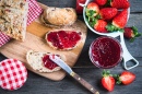 Healthy Breakfast with Strawberry Jam