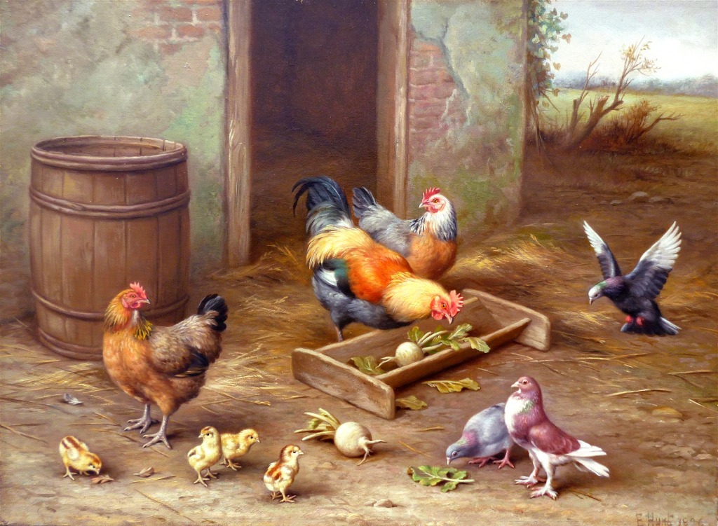 Poulets et pigeons jigsaw puzzle in Chefs d'oeuvres puzzles on TheJigsawPuzzles.com