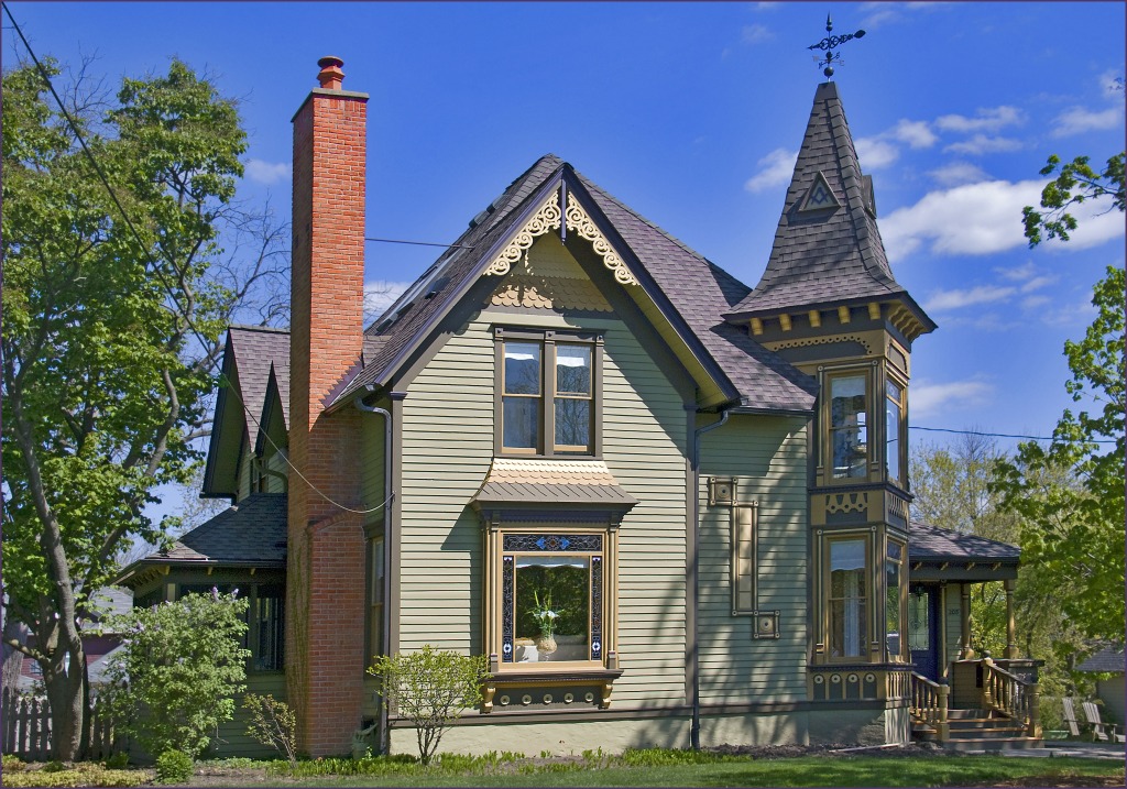 Viktorianisches Haus in Barrington Illinois jigsaw puzzle in Straßenansicht puzzles on TheJigsawPuzzles.com