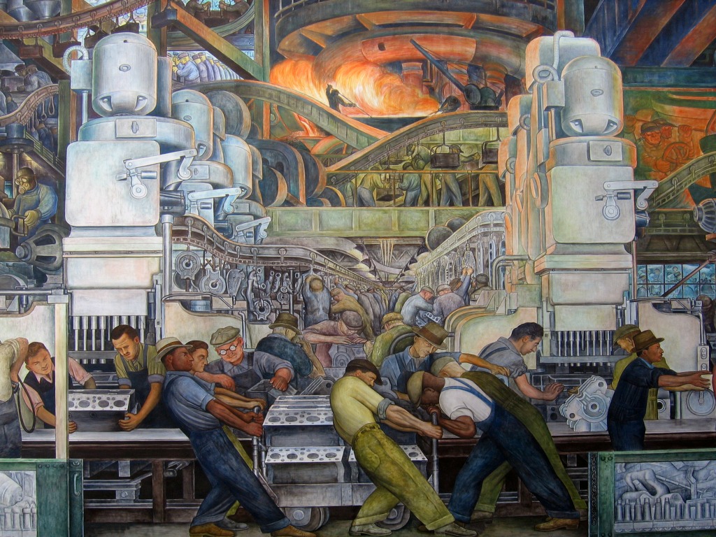 Automotive Assembly Line Mural, Detroit jigsaw puzzle in People puzzles on TheJigsawPuzzles.com