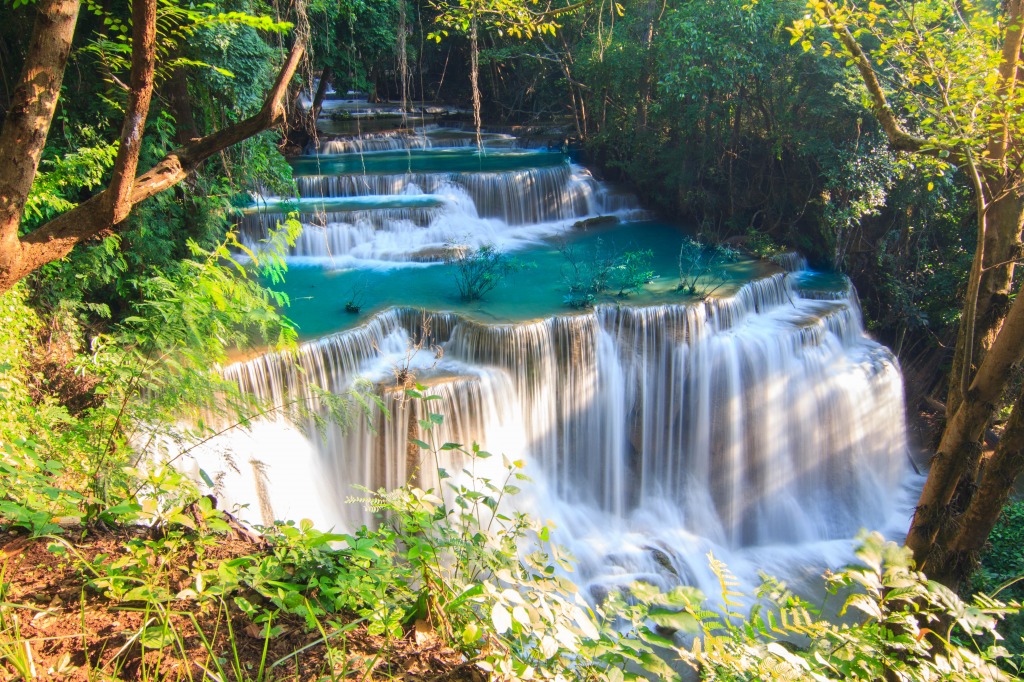 Huay Mae Khamin Wasserfall, Thailand jigsaw puzzle in Wasserfälle puzzles on TheJigsawPuzzles.com
