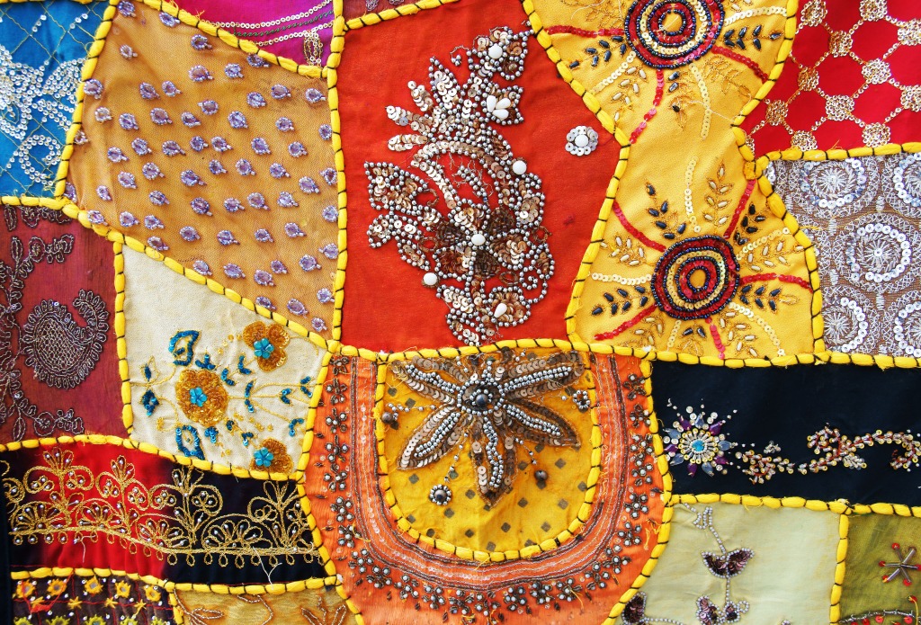 Applique Embroidered with Beads jigsaw puzzle in Handmade puzzles on TheJigsawPuzzles.com