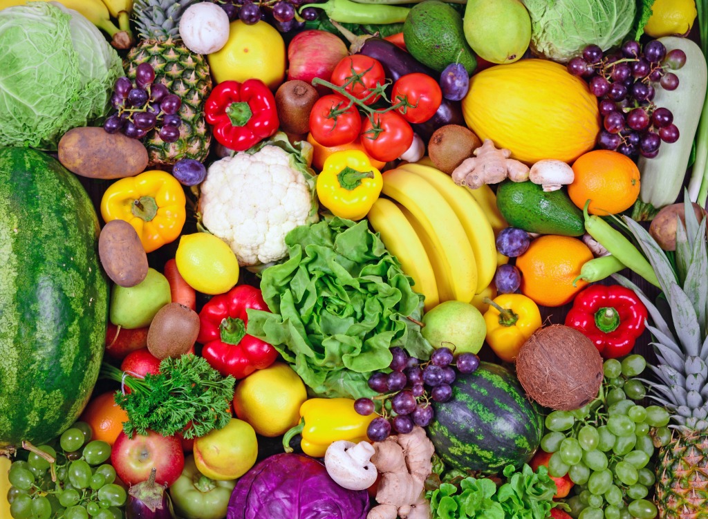 Huge Group of Fresh Vegetables and Fruit jigsaw puzzle in Fruits & Veggies puzzles on TheJigsawPuzzles.com