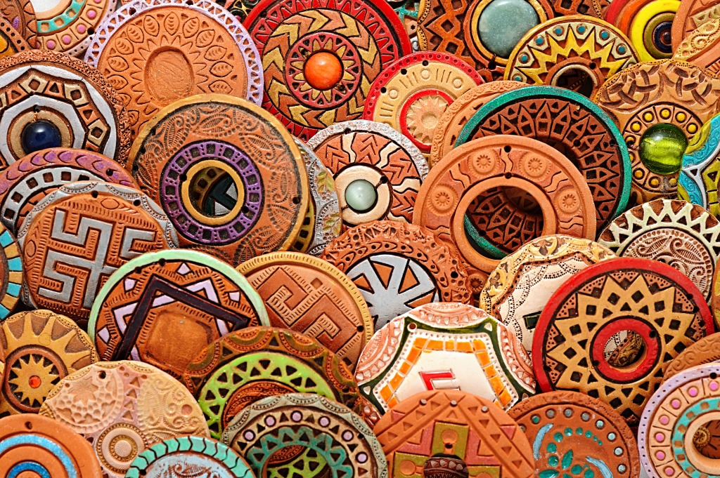 Ethnic Clay Beaded Jewelry jigsaw puzzle in Handmade puzzles on TheJigsawPuzzles.com