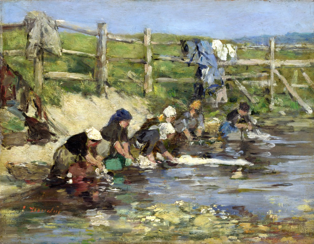 Laundresses by a Stream jigsaw puzzle in Piece of Art puzzles on TheJigsawPuzzles.com