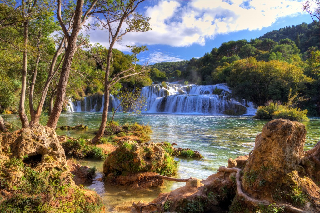 Nationalpark Krka in Kroatien jigsaw puzzle in Wasserfälle puzzles on TheJigsawPuzzles.com