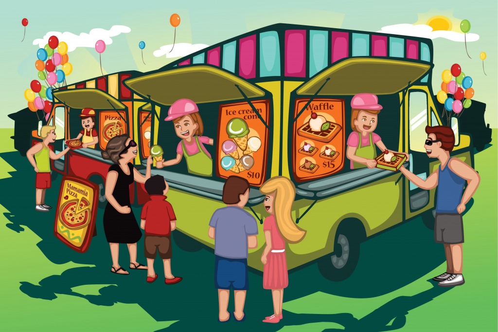 Camion alimentaire jigsaw puzzle in Nourriture et boulangerie puzzles on TheJigsawPuzzles.com