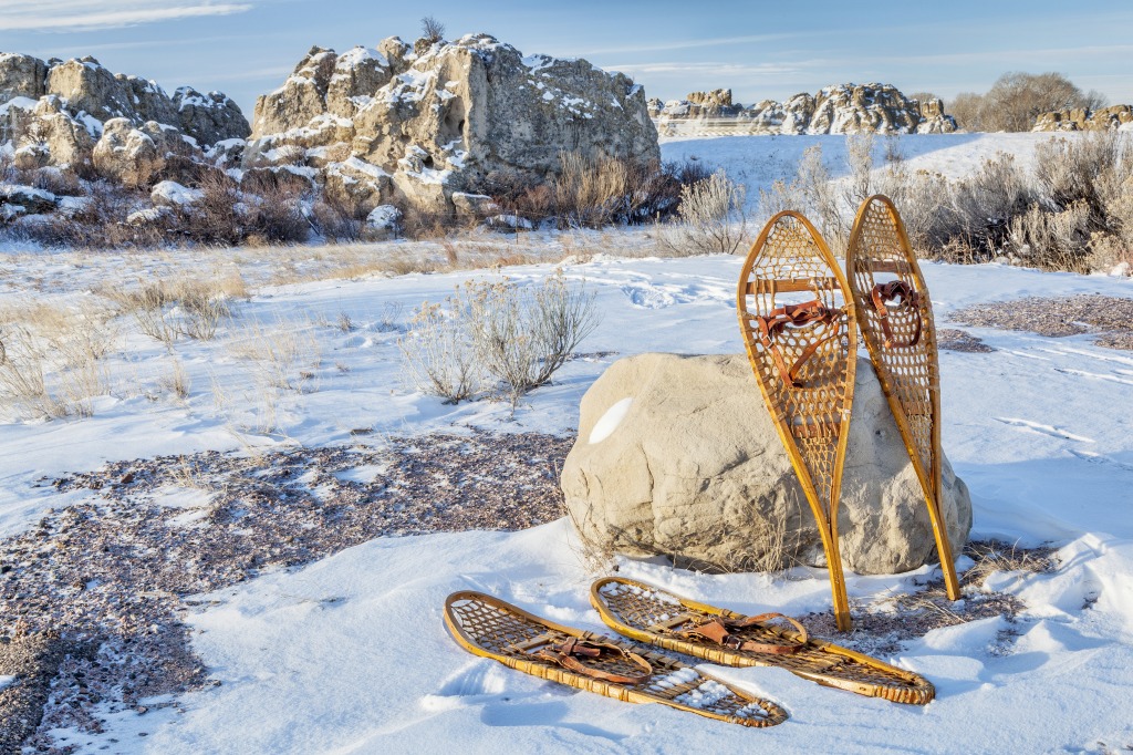 Huron and Bear Paw Snowshoes jigsaw puzzle in Great Sightings puzzles on TheJigsawPuzzles.com