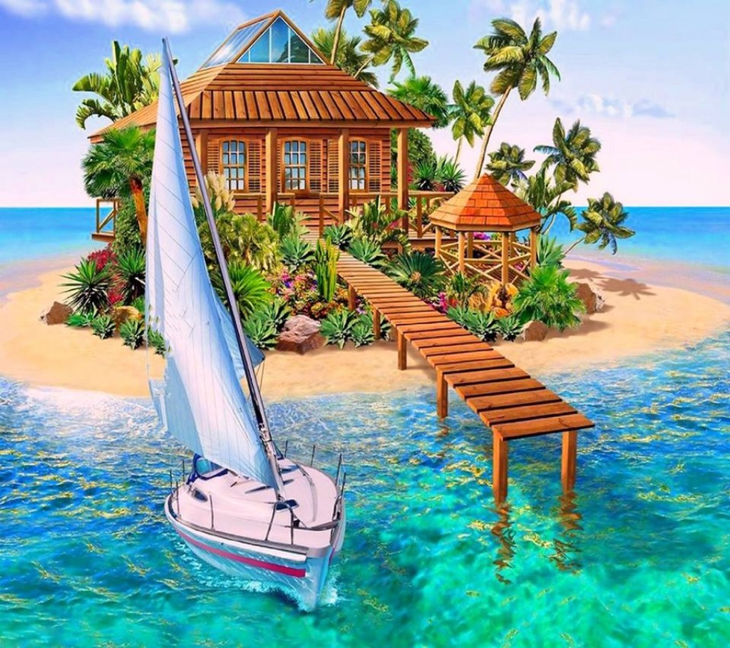 island paradise jigsaw puzzle in Patricia Haller puzzles on TheJigsawPuzzles.com