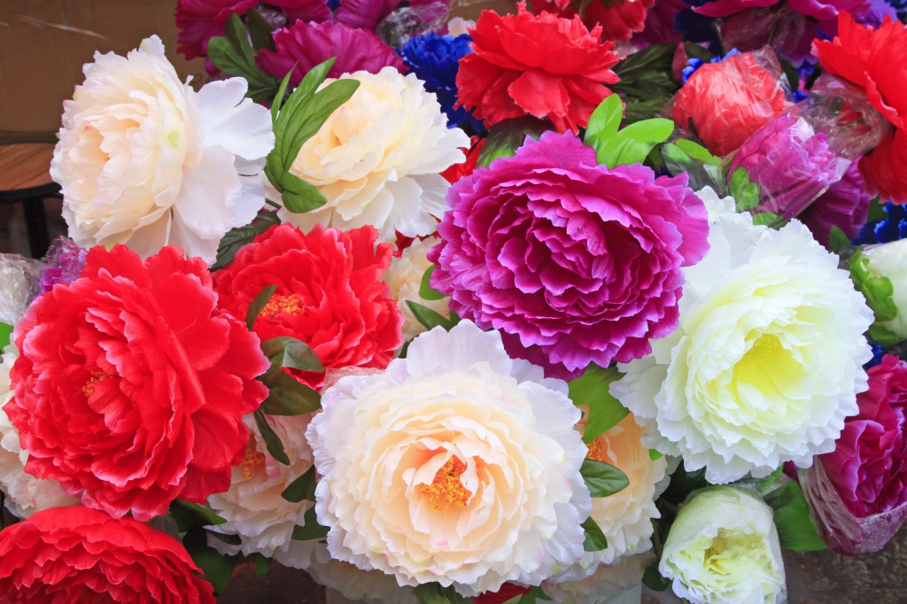 Colorful Silk Flowers jigsaw puzzle in Flowers puzzles on TheJigsawPuzzles.com