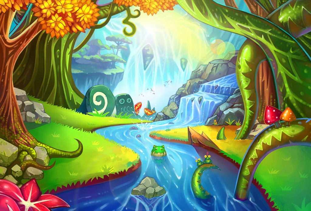 Magical Forest jigsaw puzzle in Waterfalls puzzles on TheJigsawPuzzles.com