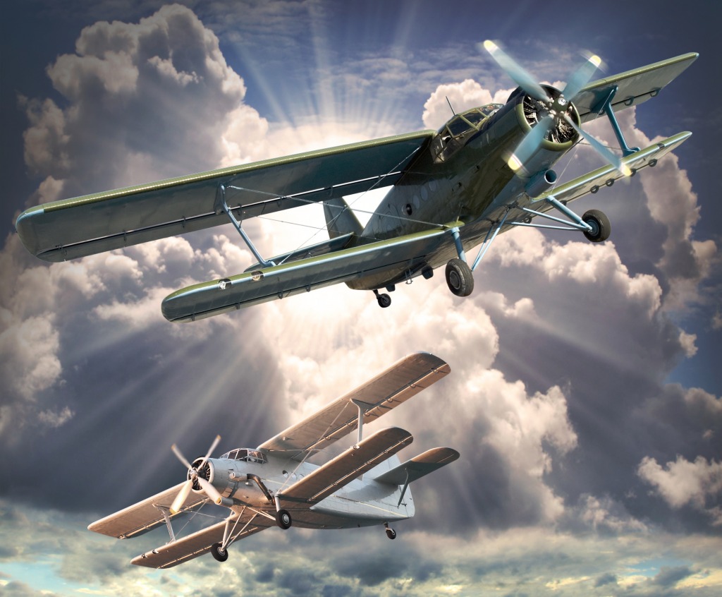 Biplanes jigsaw puzzle in Puzzle of the Day puzzles on TheJigsawPuzzles.com