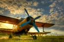 Old Airplane at Sunset
