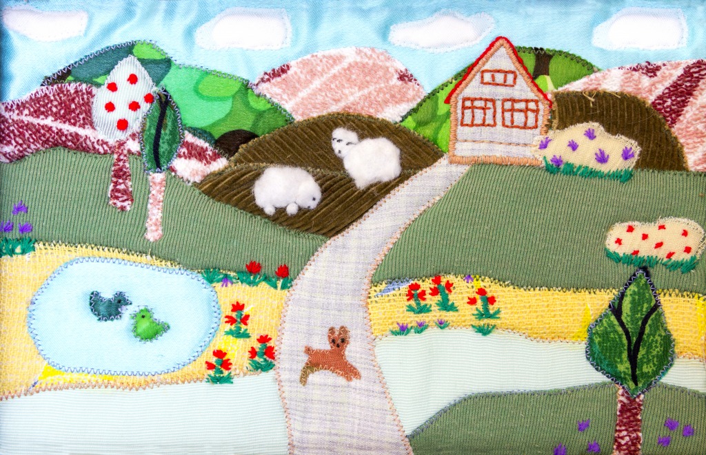 Landscape Patchwork jigsaw puzzle in Handgemacht puzzles on TheJigsawPuzzles.com