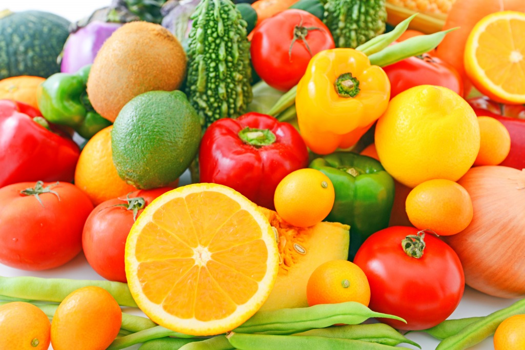 Vegetable and Fruit Arrangement jigsaw puzzle in Fruits & Veggies puzzles on TheJigsawPuzzles.com