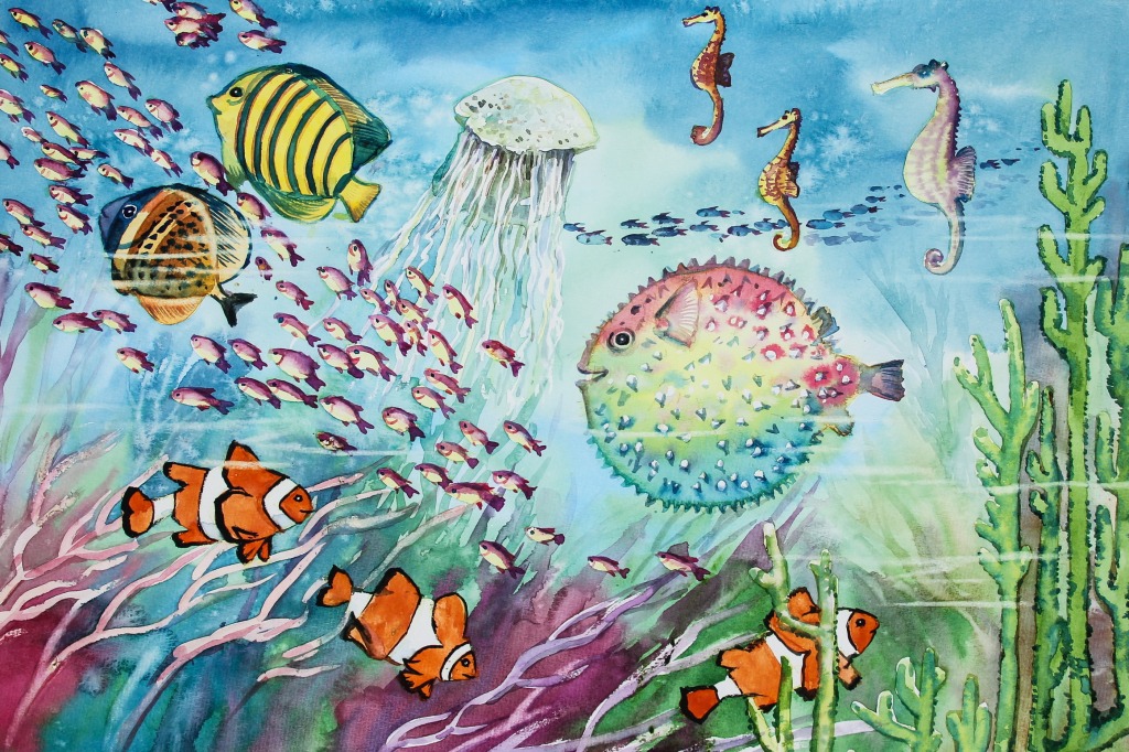 Wonderful Underwater World jigsaw puzzle in Under the Sea puzzles on TheJigsawPuzzles.com