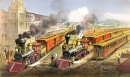1874 American Railroad Scene