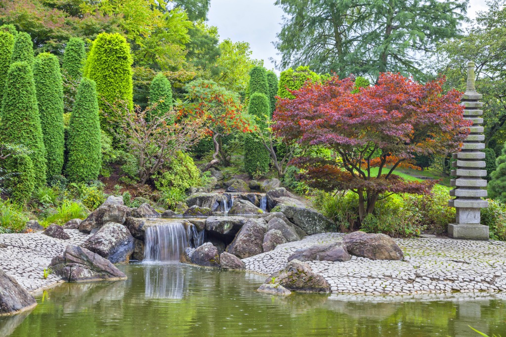 Japanese Garden in Bonn, Germany jigsaw puzzle in Waterfalls puzzles on TheJigsawPuzzles.com