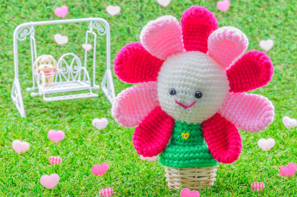 Happy Blooming Flower Crochet Doll jigsaw puzzle in Handmade puzzles on TheJigsawPuzzles.com