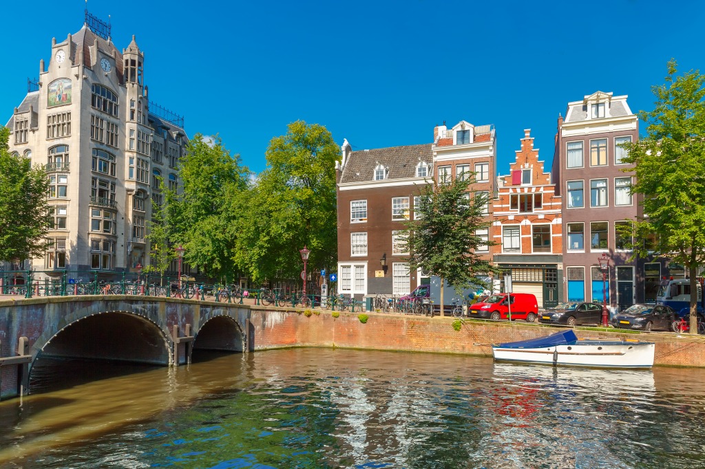 Amsterdam Canals jigsaw puzzle in Bridges puzzles on TheJigsawPuzzles.com