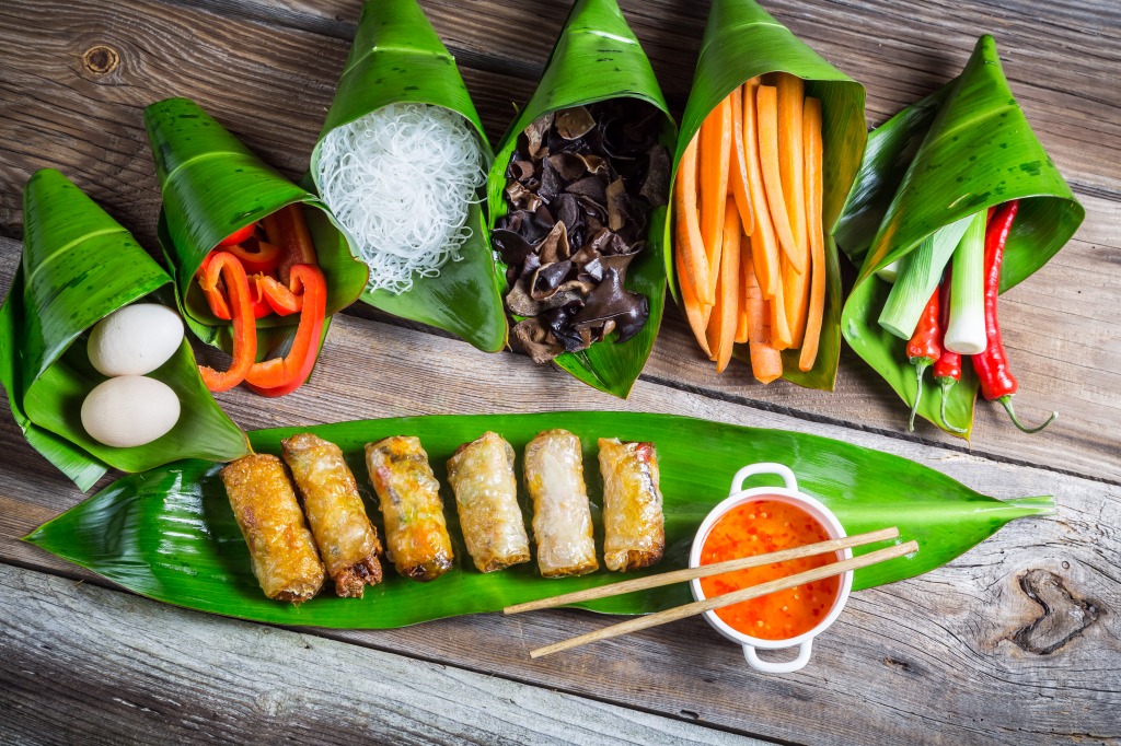 Spring Rolls with Sweet and Sour Sauce jigsaw puzzle in Food & Bakery puzzles on TheJigsawPuzzles.com