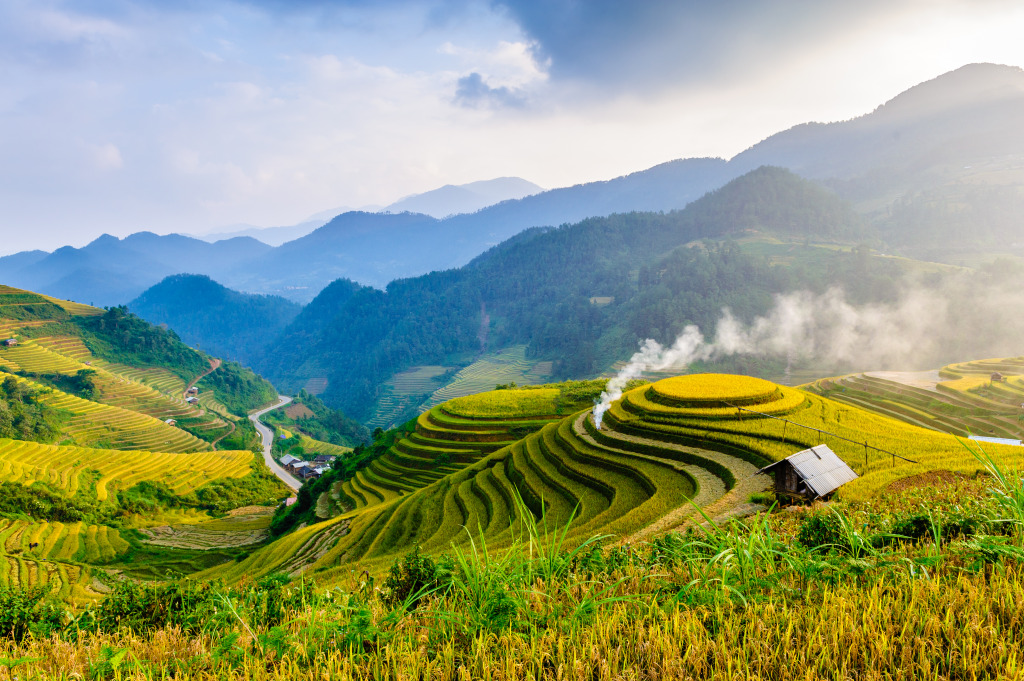 Rice Terraces in Mu Cang Chai, Vietnam jigsaw puzzle in Great Sightings puzzles on TheJigsawPuzzles.com