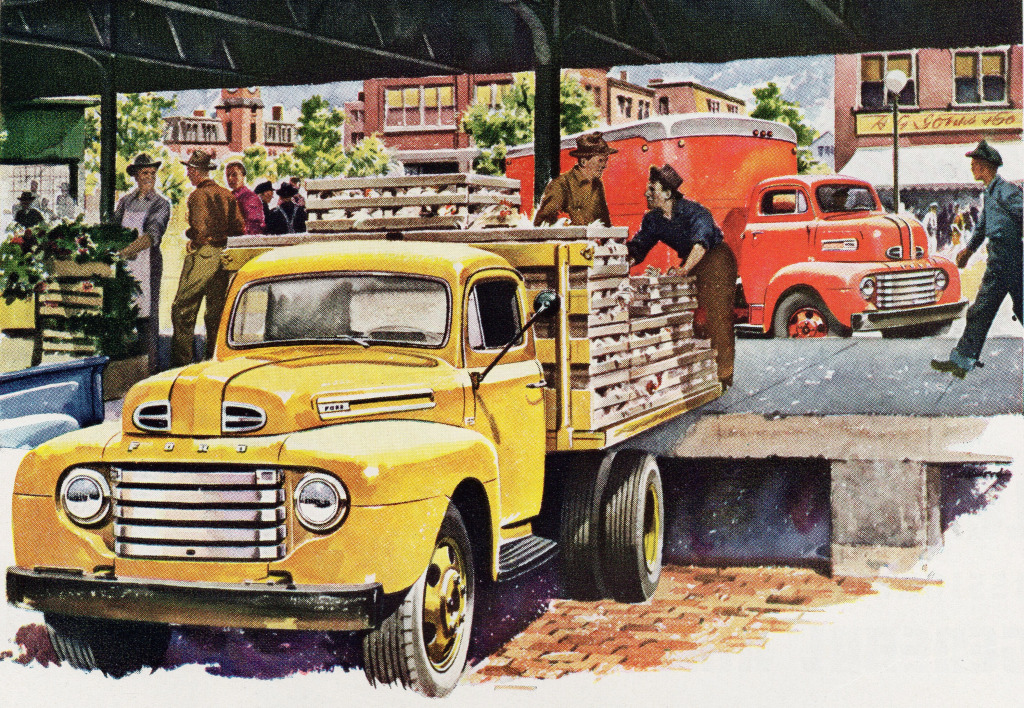 Caminhões Ford 1948 jigsaw puzzle in Carros & Motos puzzles on TheJigsawPuzzles.com