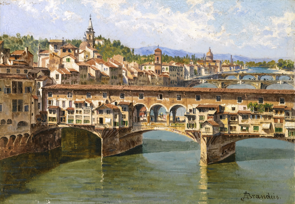 Antonietta Brandeis - A Ponte Vecchio, Florença jigsaw puzzle in Obras de Arte puzzles on TheJigsawPuzzles.com