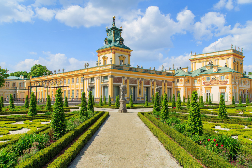 Palácio Real de Wilanow em Varsóvia, Polônia jigsaw puzzle in Castelos puzzles on TheJigsawPuzzles.com