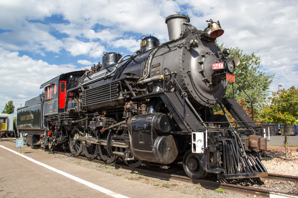 Steam Engine on Display in Williams AZ jigsaw puzzle in Puzzle of the Day puzzles on TheJigsawPuzzles.com