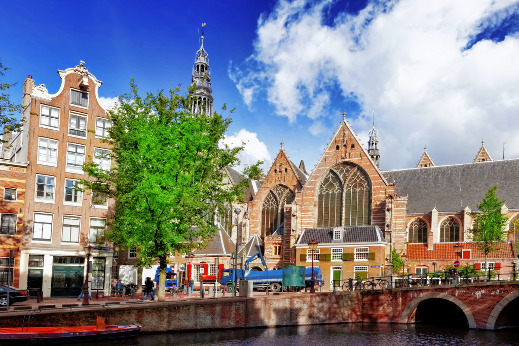 Downtown Amsterdam Canals jigsaw puzzle in Bridges puzzles on TheJigsawPuzzles.com