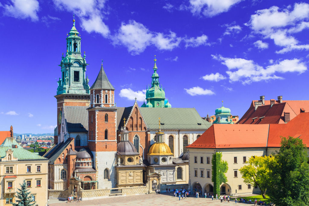 Château Wawel, Cracovie, Pologne jigsaw puzzle in Châteaux puzzles on TheJigsawPuzzles.com